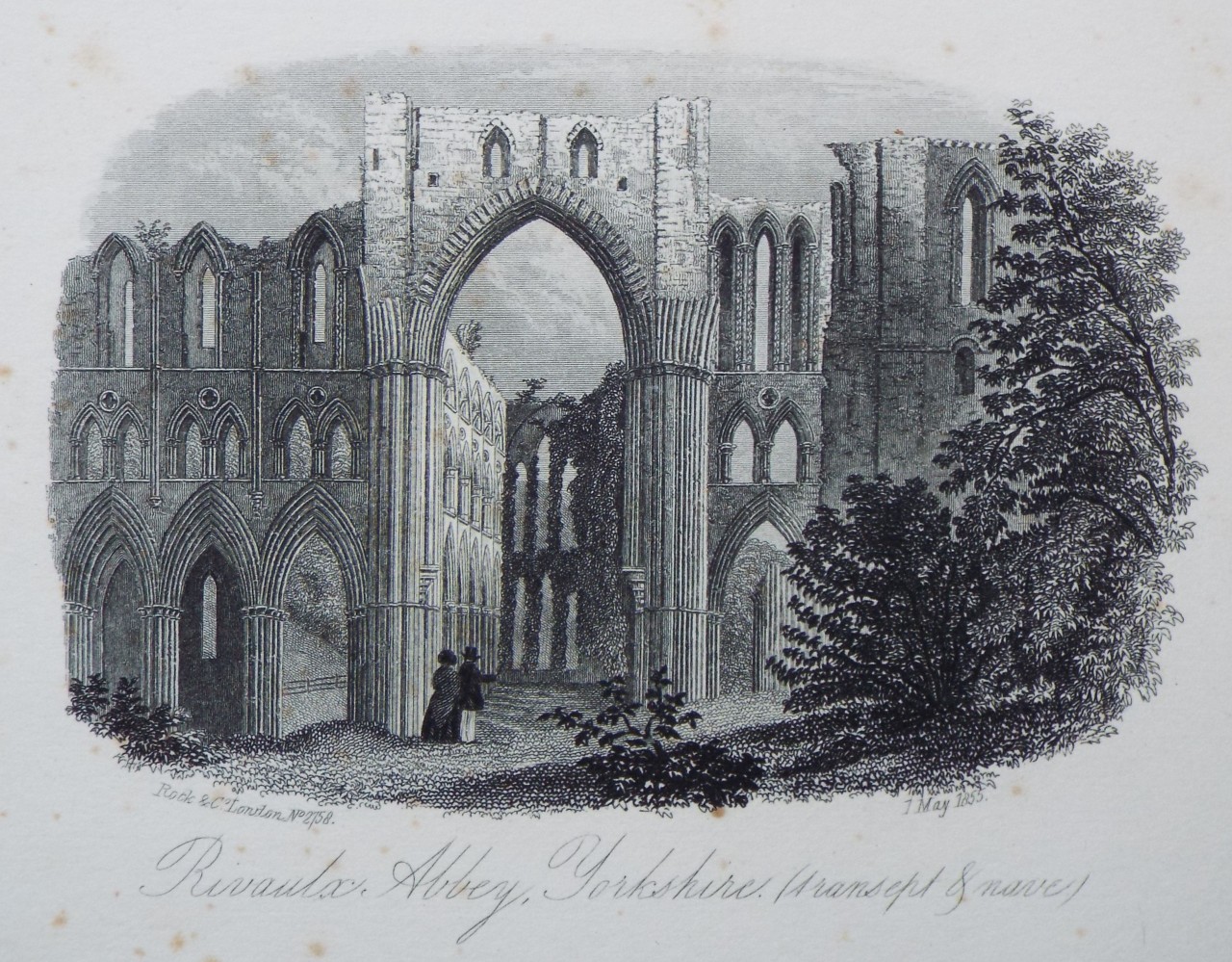 Steel Vignette - Rievaulx Abbey, Yorkshire. (transept & nave) - Rock