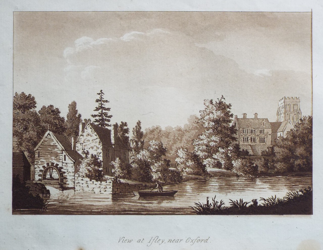 Aquatint - View at Ifley, near Oxford. - Ireland