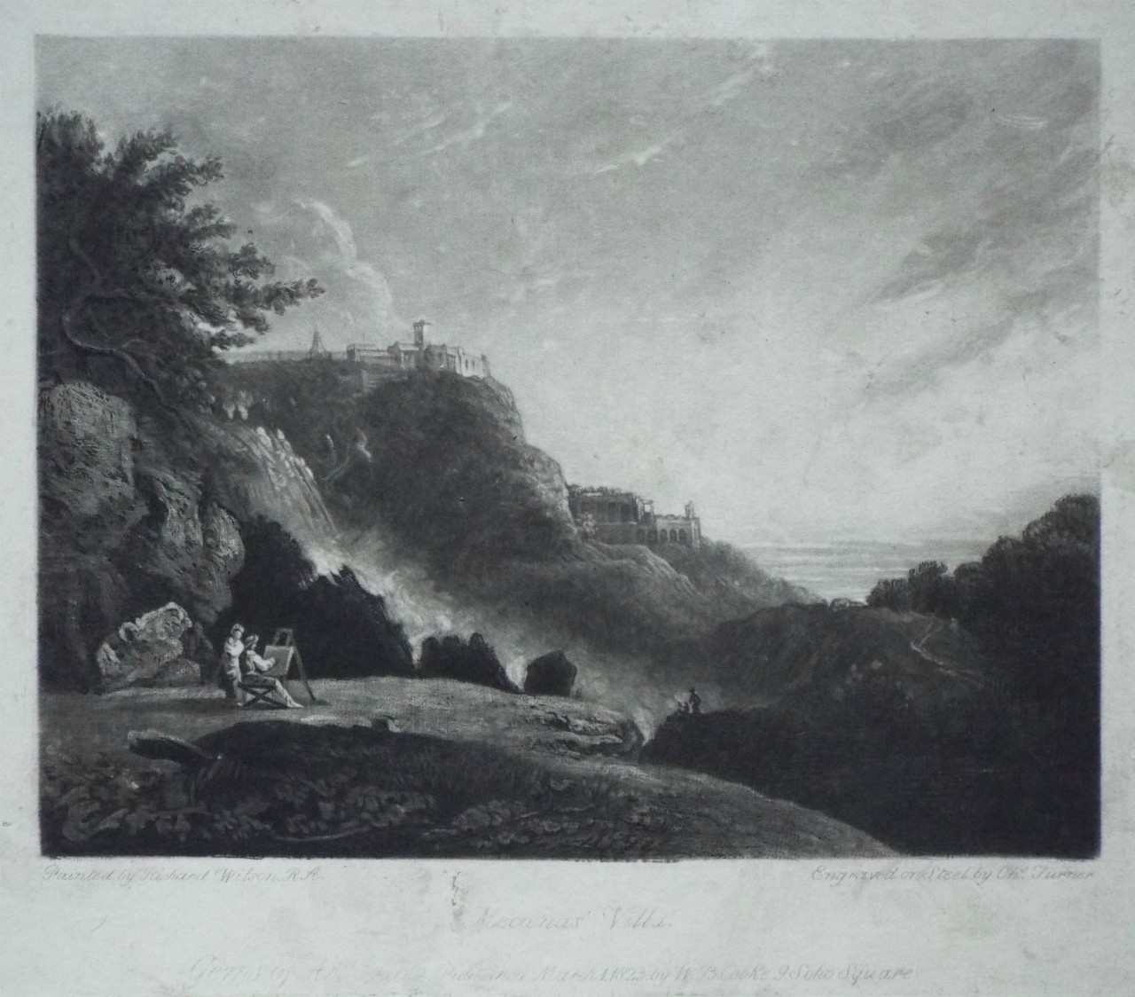 Mezzotint - Mecena's Villa. - Turner