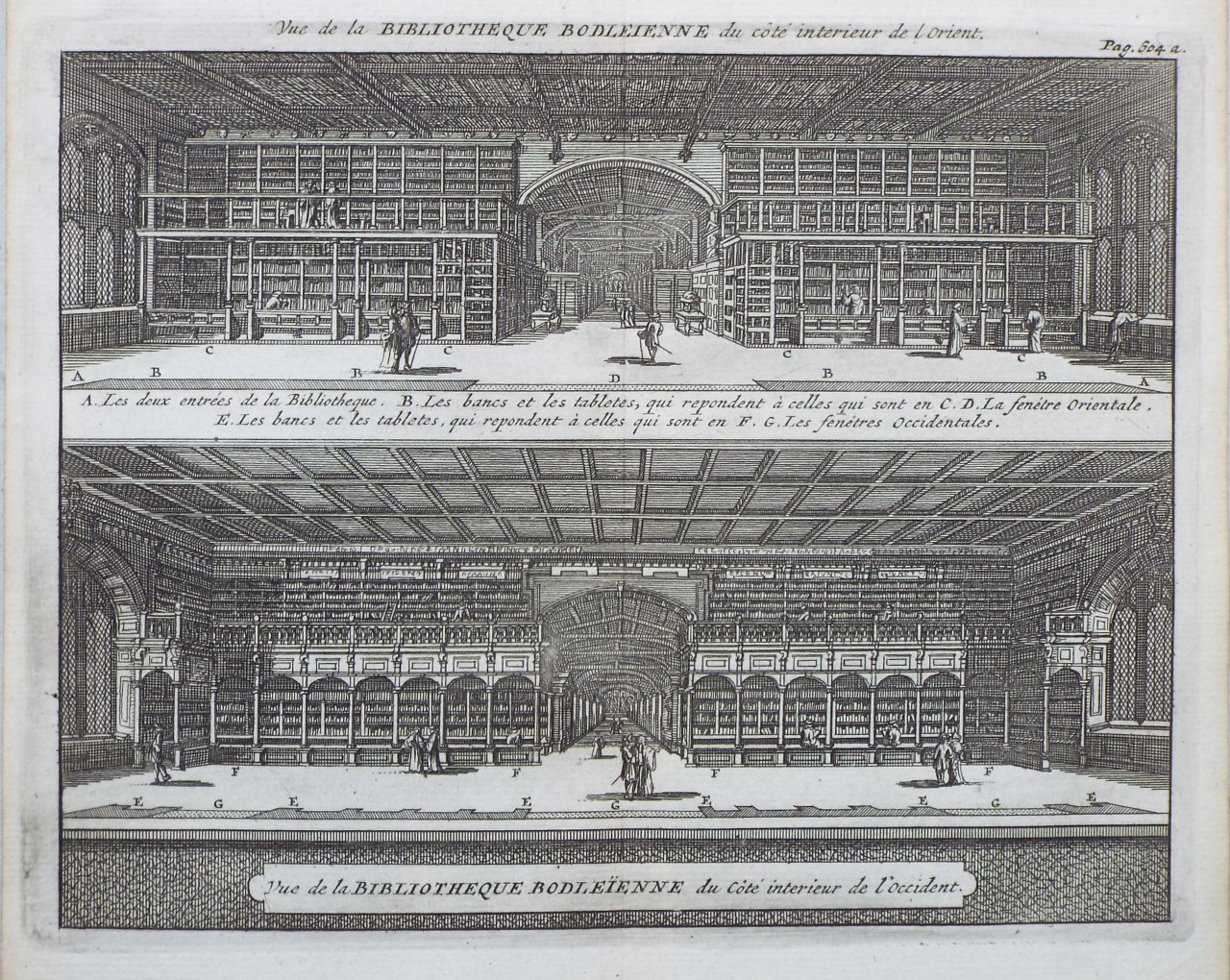 Print - Vue de la Bibliotheque Bodleienne du cote interieure de l'occident.