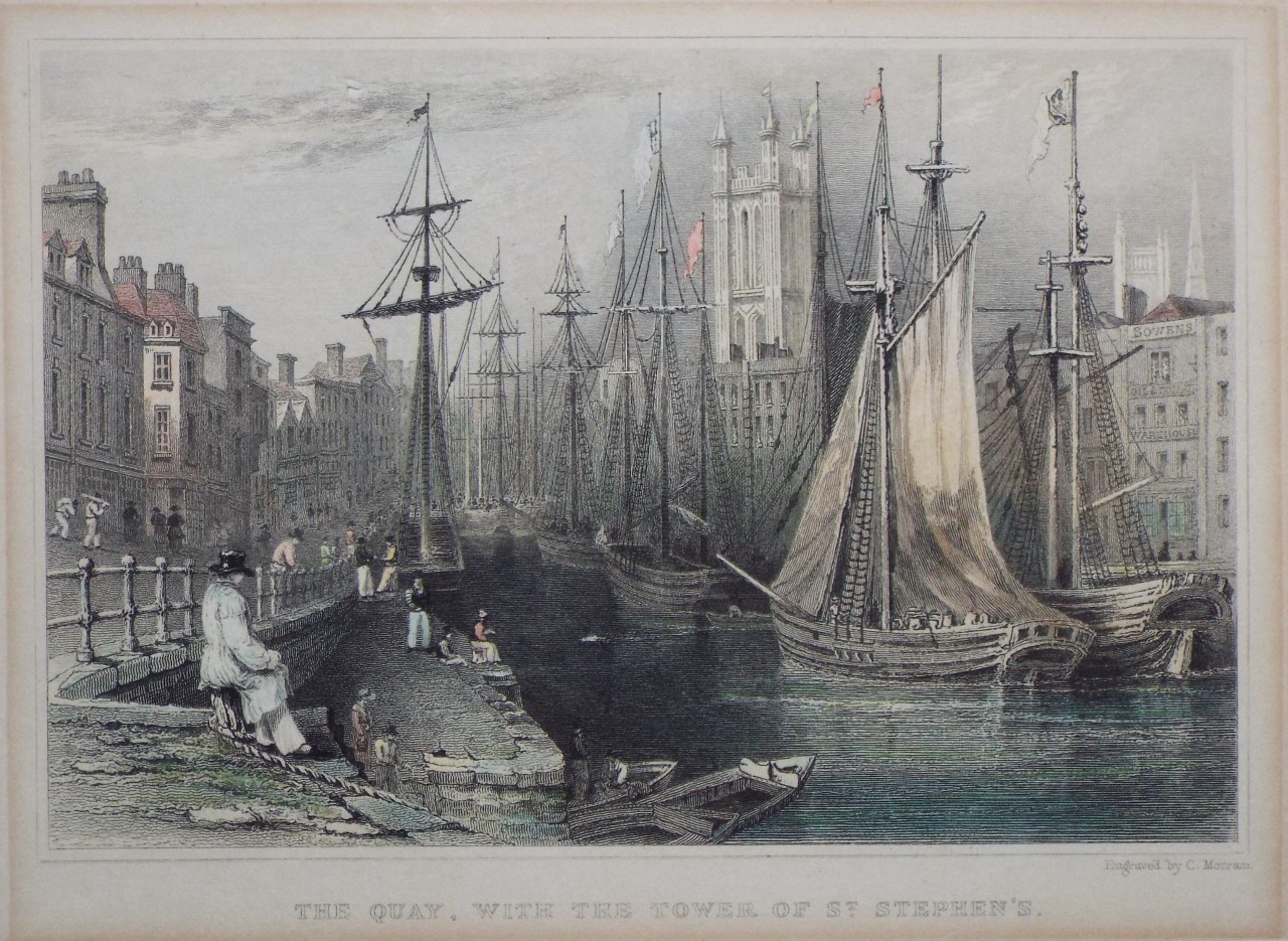 Print - The Quay, with the Tower of St. Stephen's. - Mottram