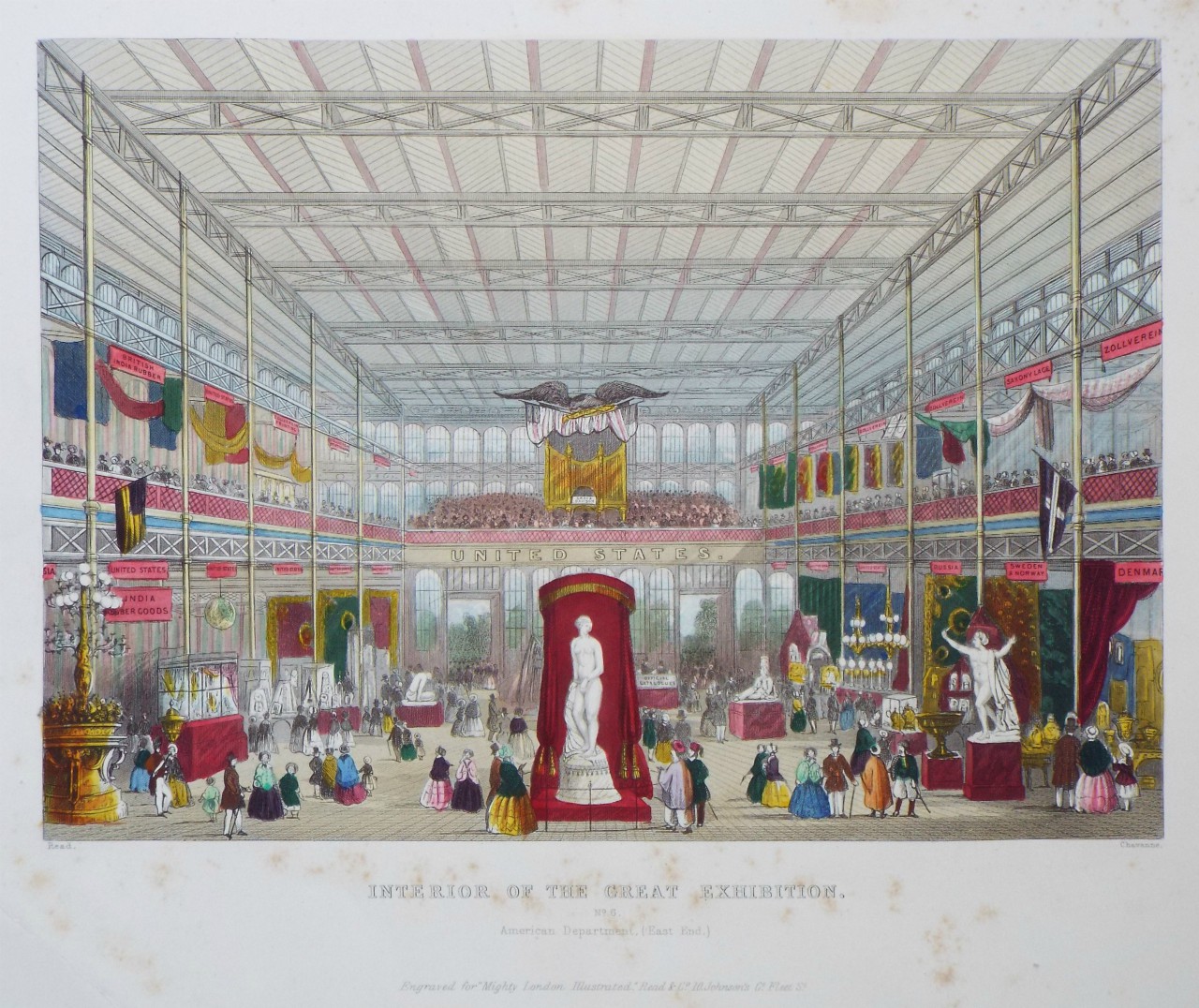 Print - Interior of the Great Exhibition. No.6. American Department, (East End.). - 