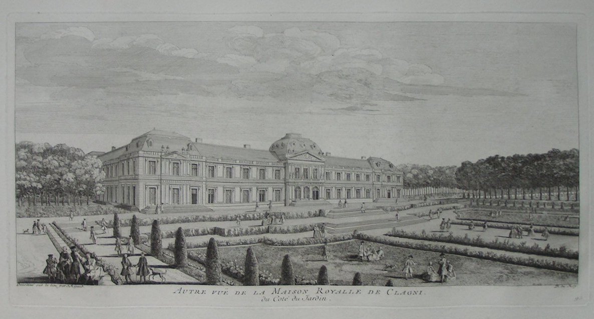 Print - Autre vue de la Maison Royalle de Cligni Vue du Palais Bourbon prise du cote de la rue - Rigaud