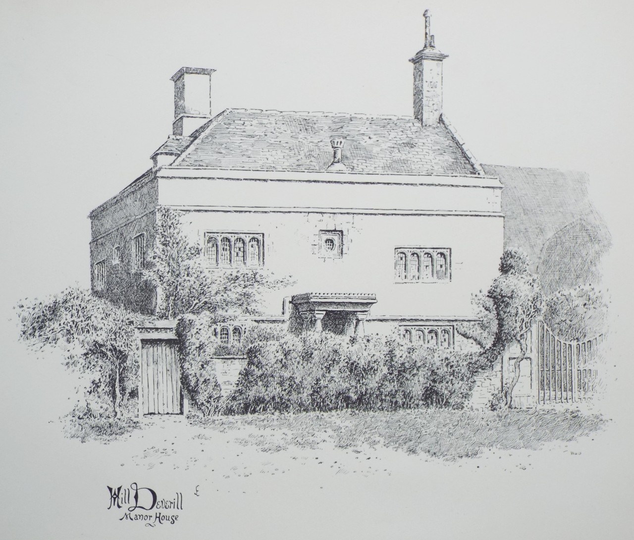 Lithograph - Hill Deverill Manor House