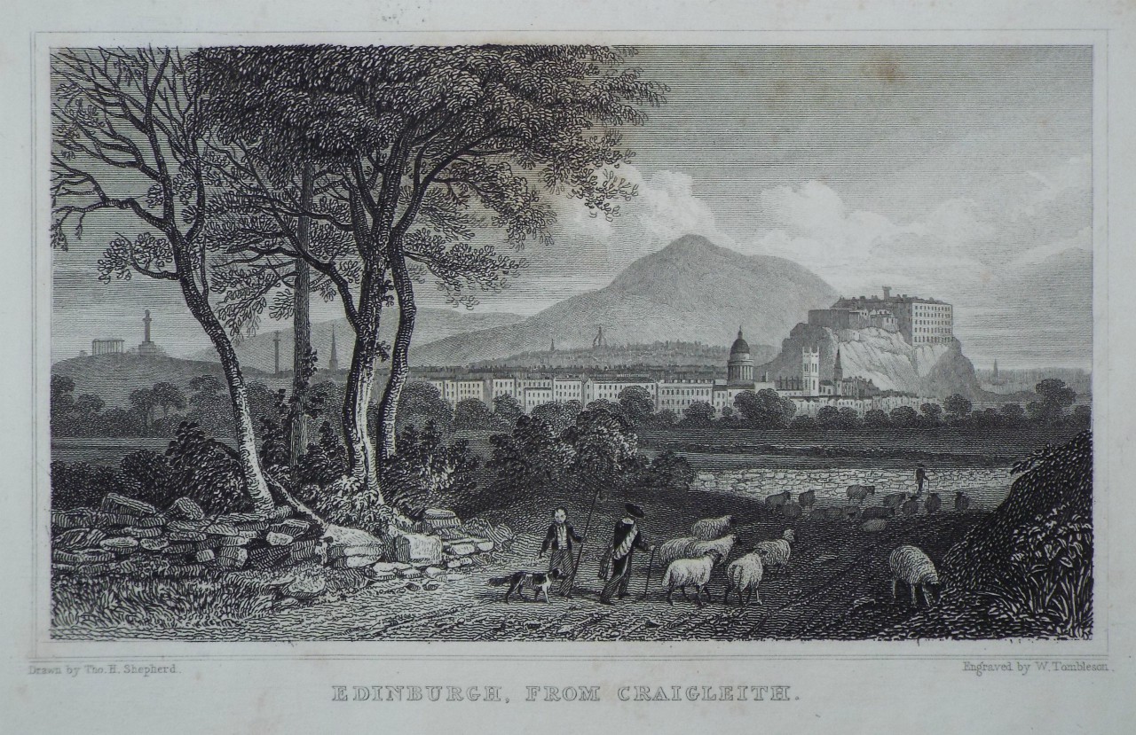Print - Edinburgh, from Craigleith. - Tombleson