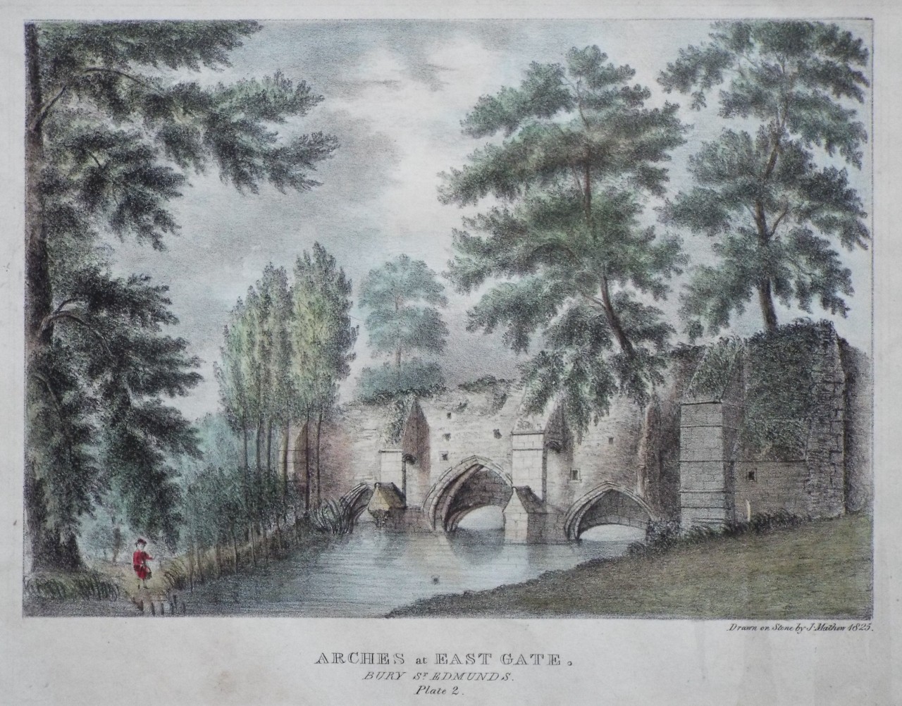 Lithograph - Arches at East Gate. Bury St. Edmunds. Plate 2. - Mathew