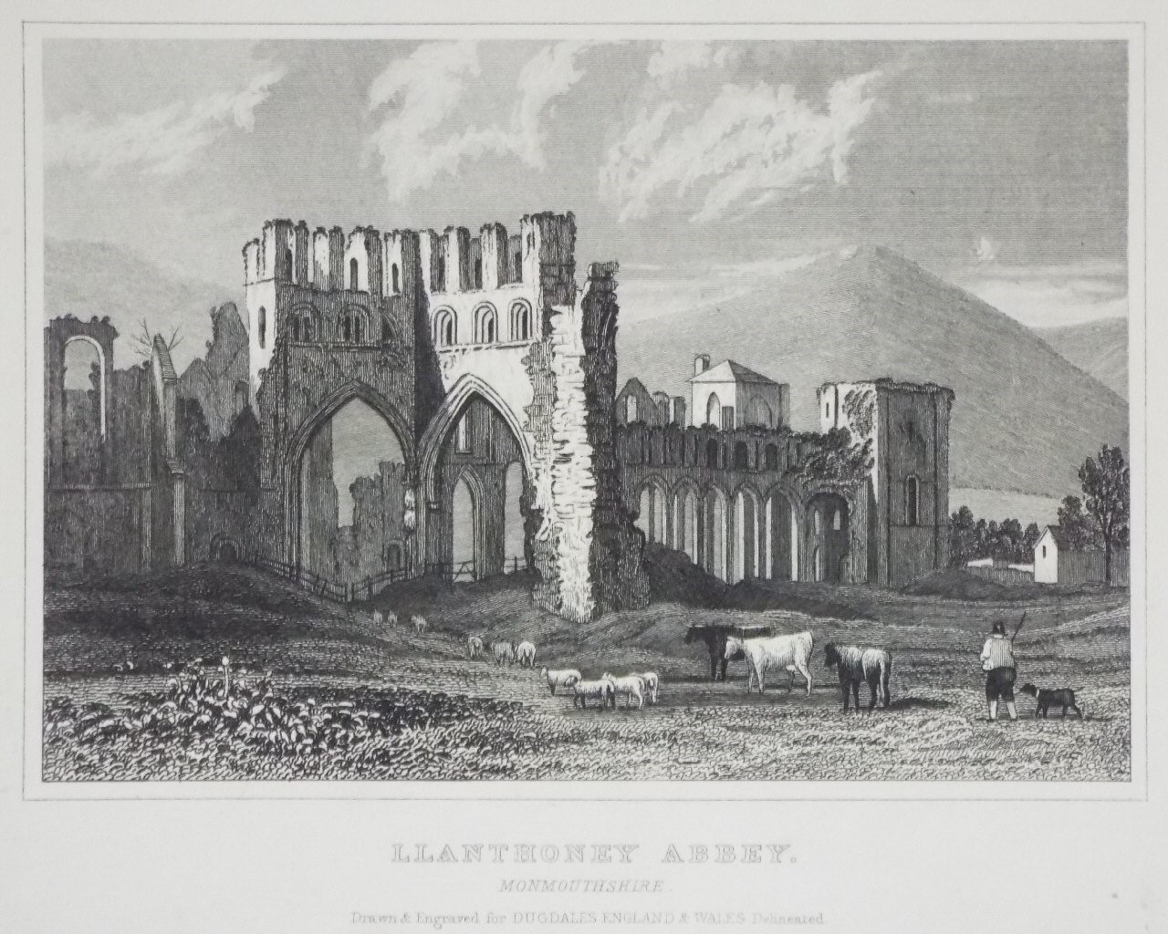 Print - Llanthoney Abbey, Monmouthshire.