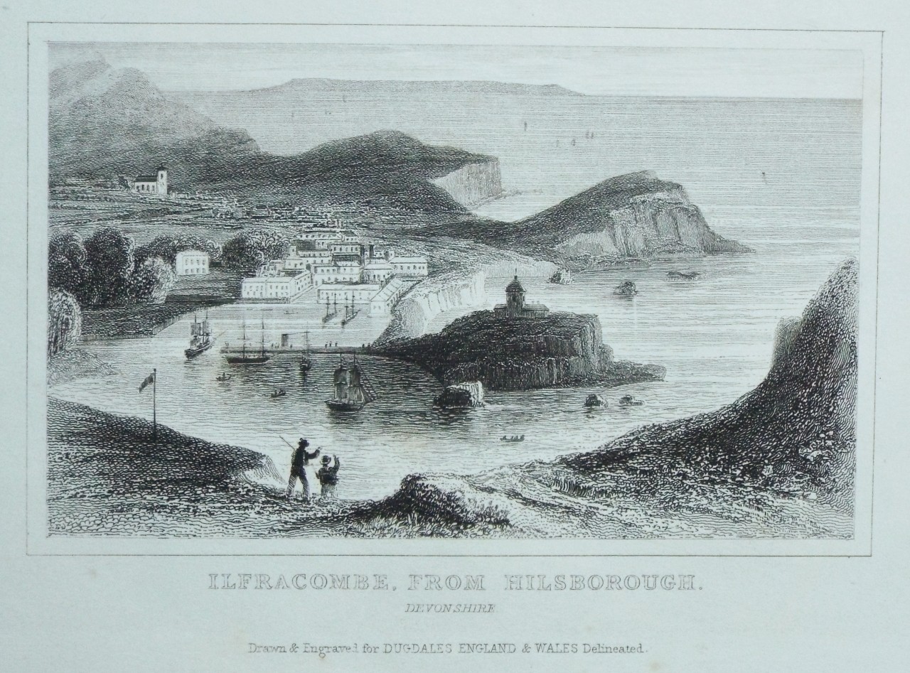 Print - Ilfracombe from Hillsborough. Devonshire