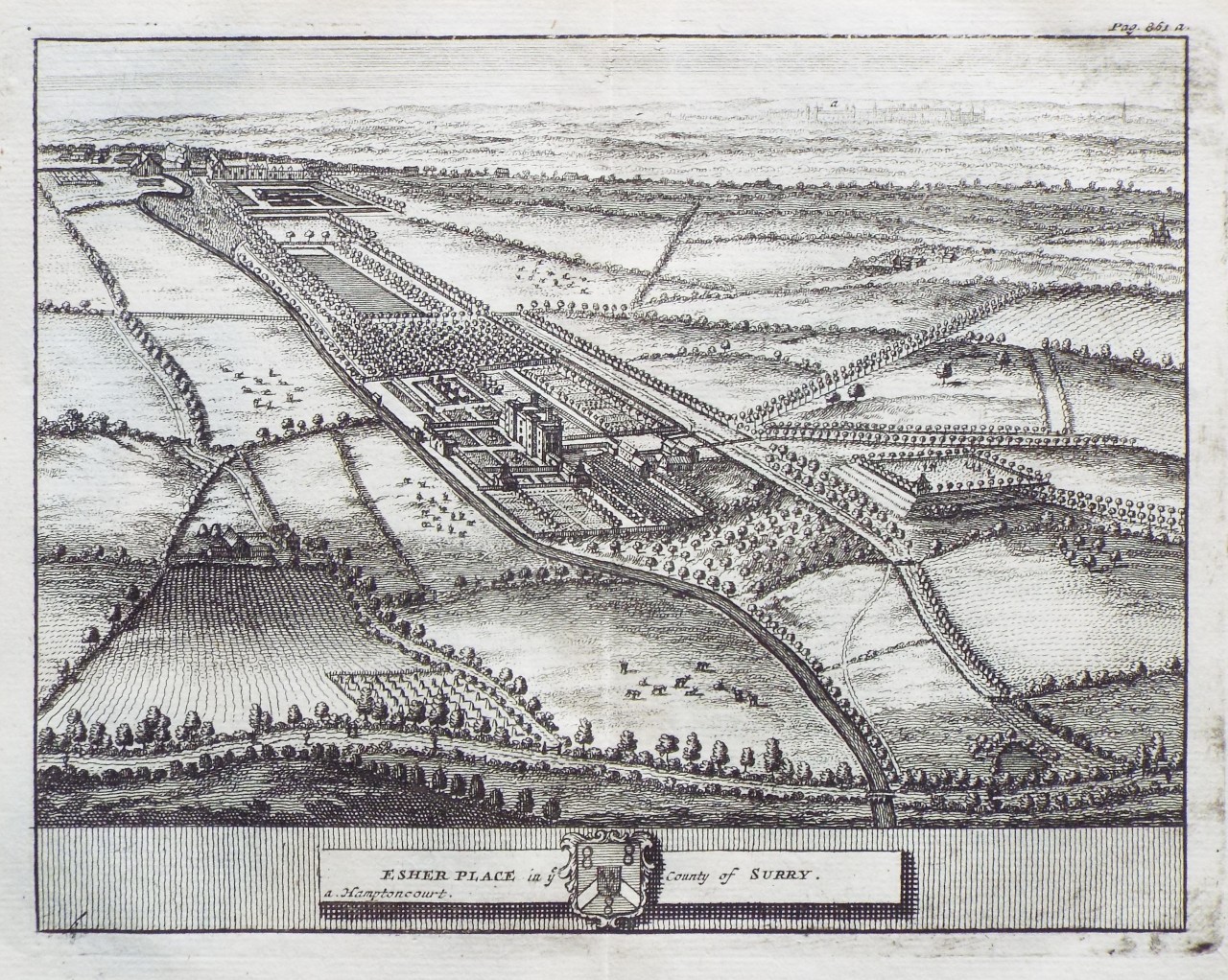 Print - Esher Place in ye County of Surry.