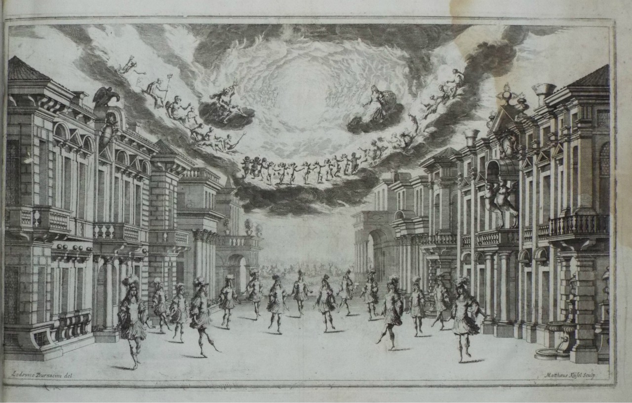Etching - Stage Design from Il Pomo d'Oro - Dance of the Heros - Kusel