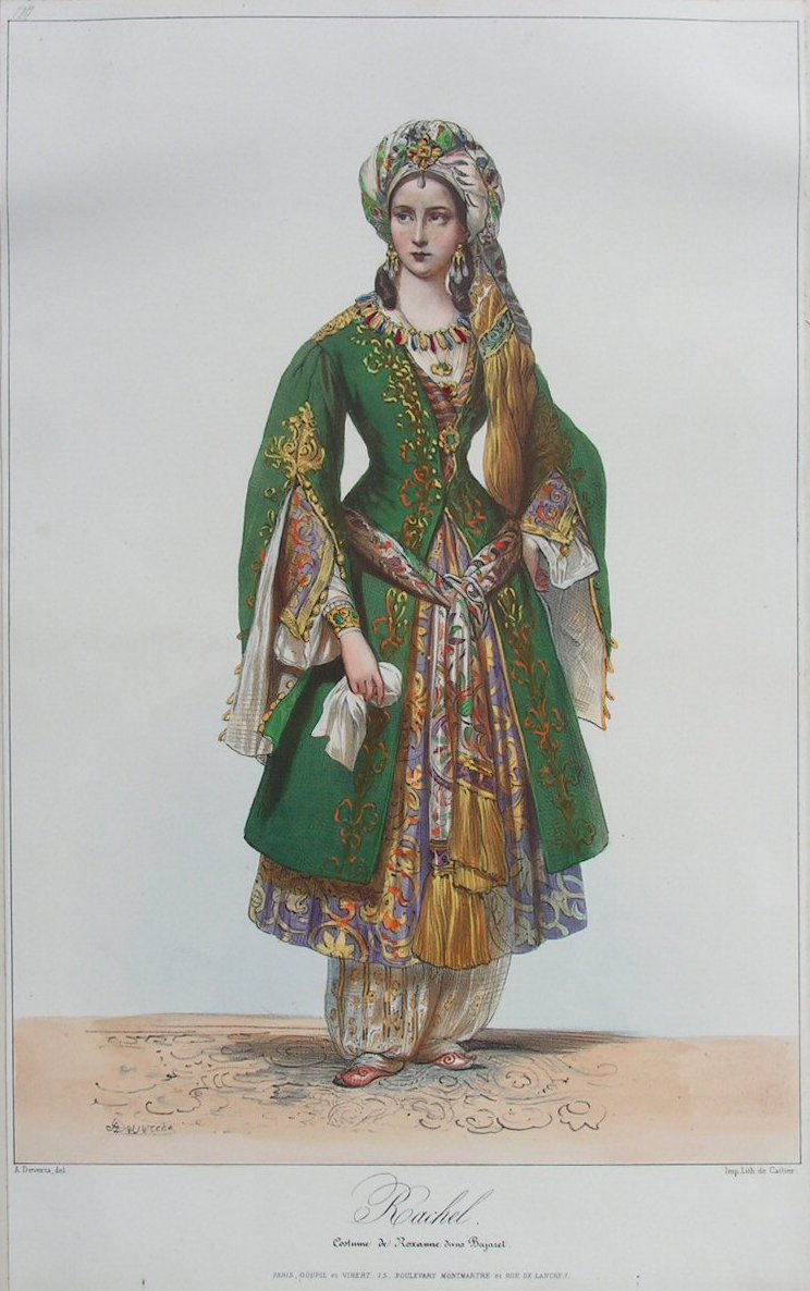 Lithograph - No. 124 Rachel. Ccostume de Roxanne dans Bajazet - De