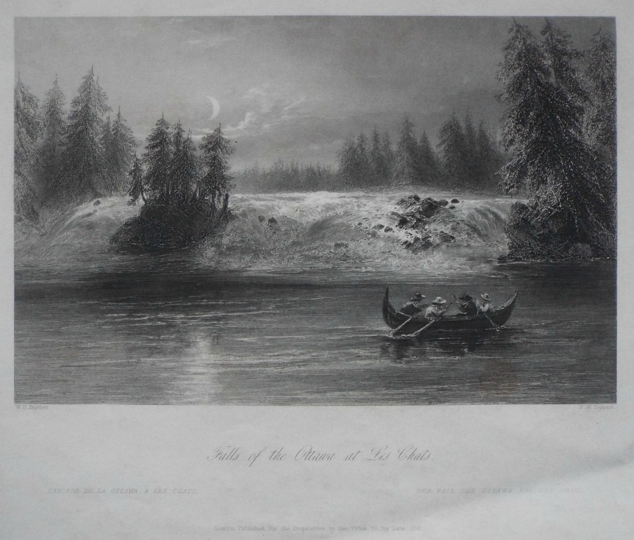 Print - Falls of the Ottawa at Les Chats. - Topham