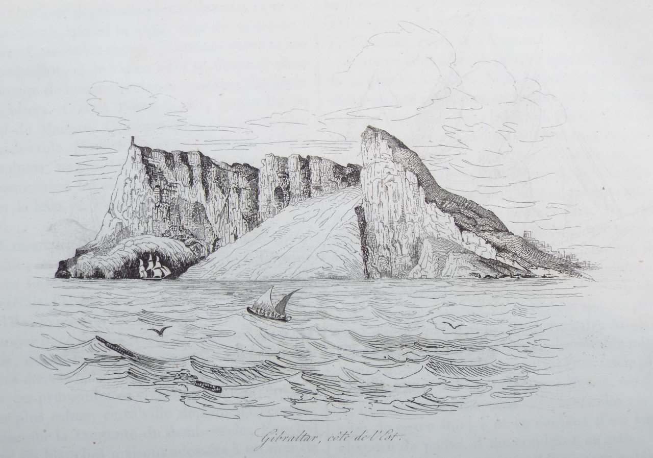 Etching - Gibraltar, cote de l'Est. - Sainson