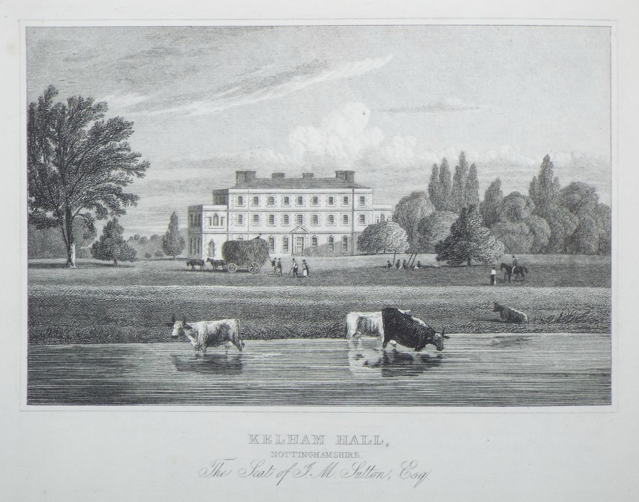 Print - Kelham Hall, Nottinghamshire. The Seat of J. M. Sutton, Esq. - Farthorn