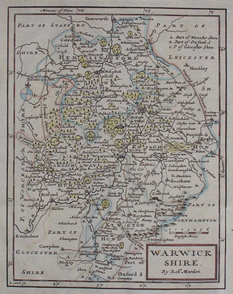 Map of Warwickshire - Morden