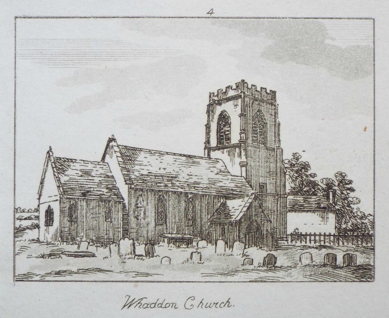 Etching with aquatint - Whaddon Church