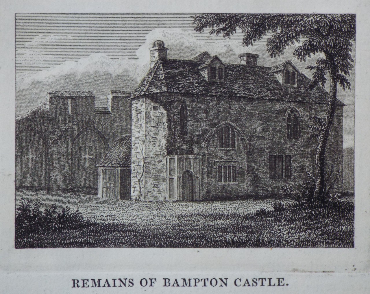 Print - Remains of Bampton Castle.
