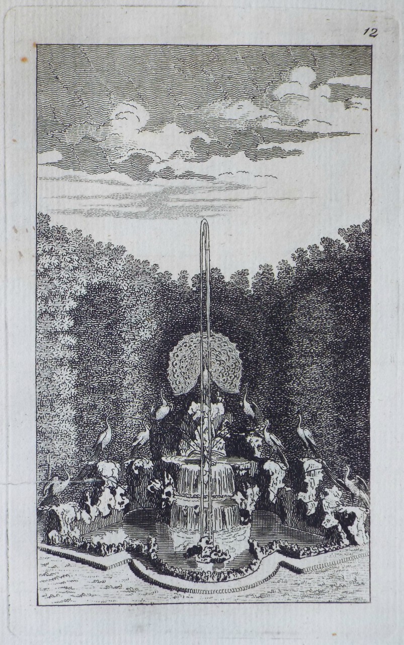 Print - The Jay and the Peacock Fountain in the Labyrinth of Versailles - Bickham
