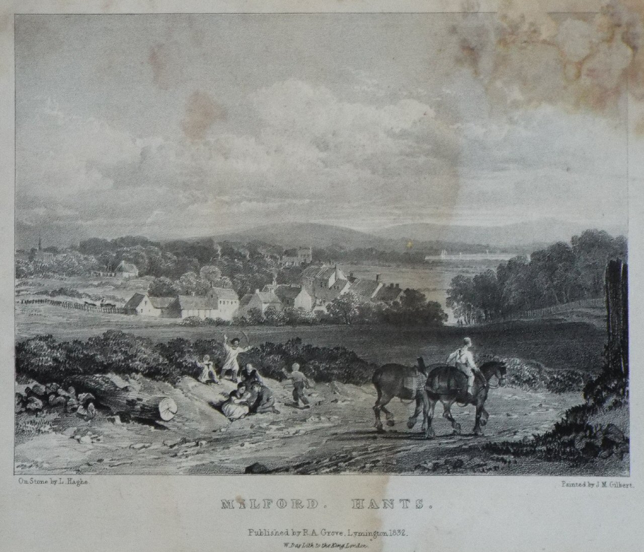 Lithograph - Milford, Hants. - Haghe