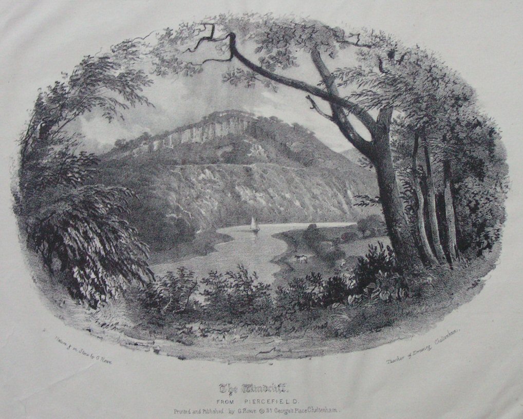 Lithograph - The Windcliff from Piercefield - Rowe