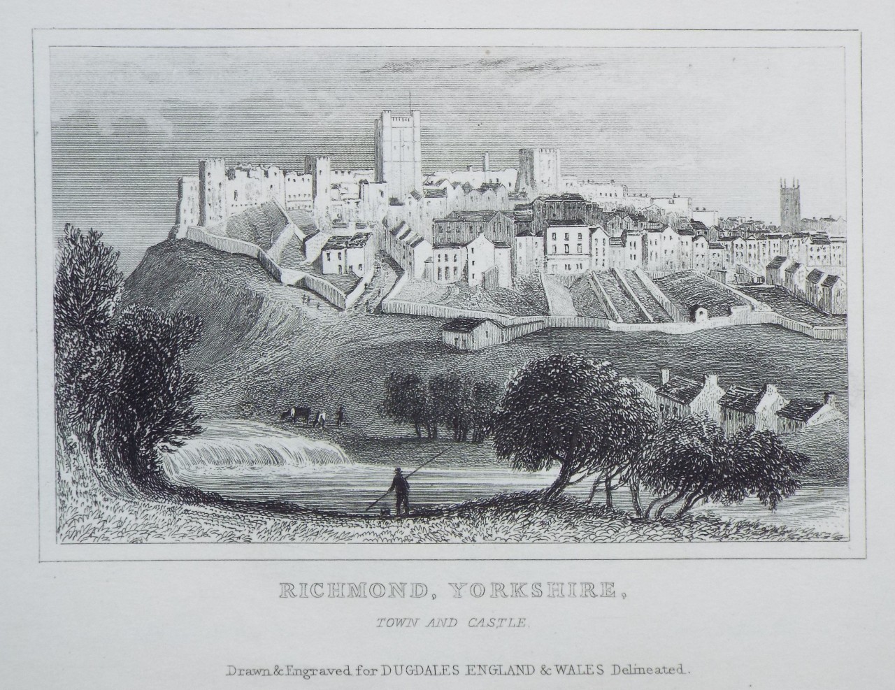 Print - Richmond, Yorkshire, Town and Castle.