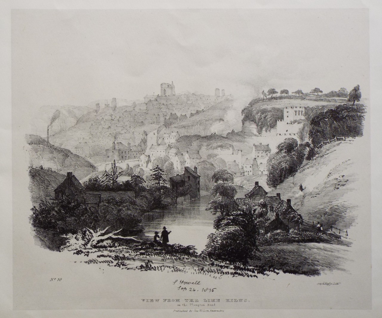 Lithograph - View from the Lime Kilns. on the Plympton Road - Howell