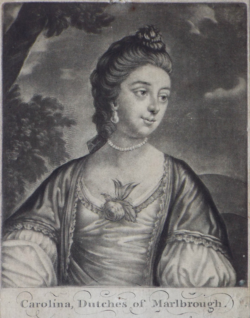 Mezzotint - Carolina, Dutchess of Marlborough.