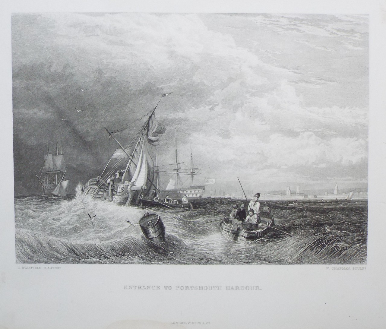 Print - Entrance to Portsmouth Harbour. - Chapman