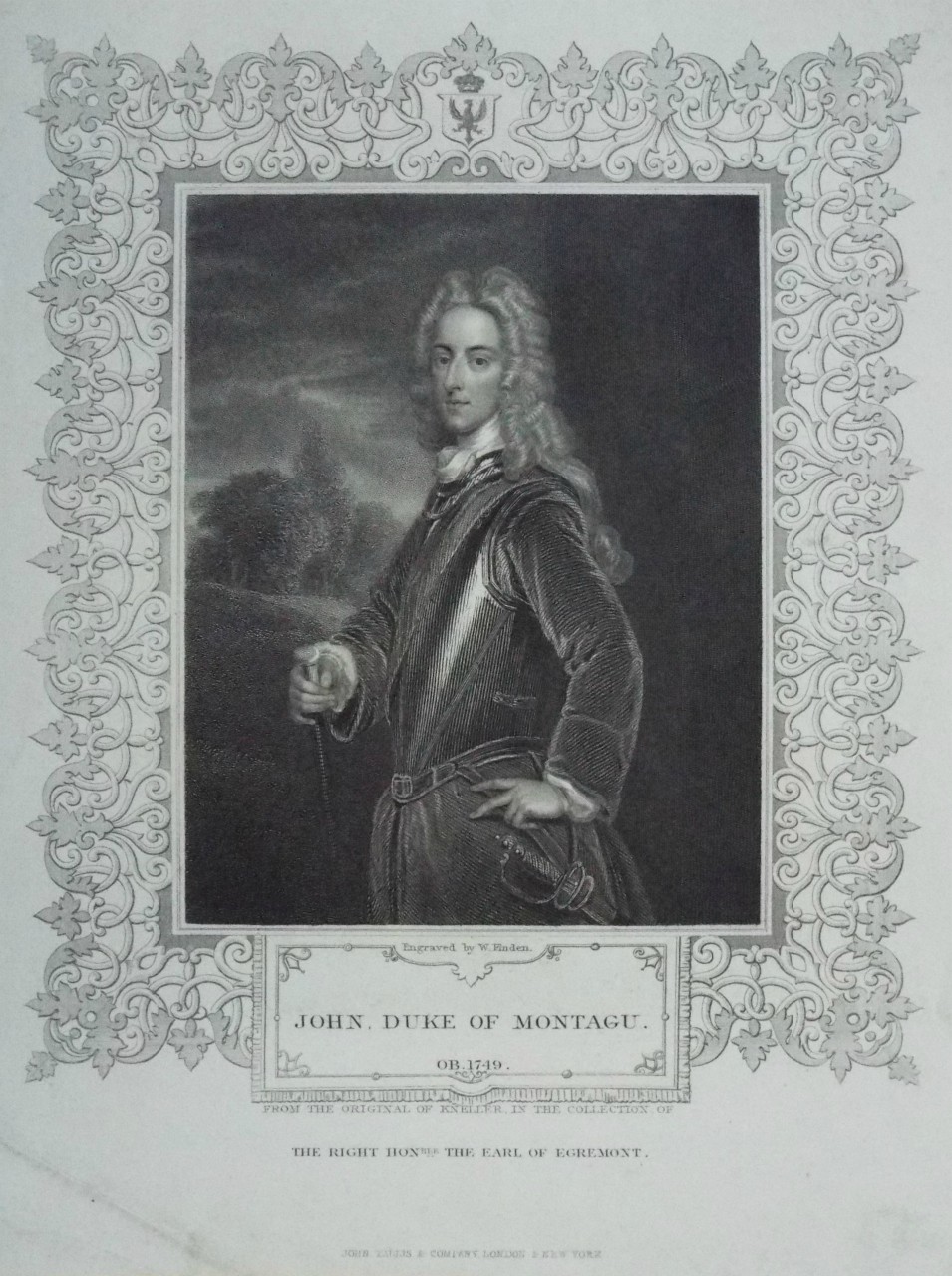 Print - John, Duke of Montagu. OB. 1749. The Right Honble. the Earl of Egremont. - Finden