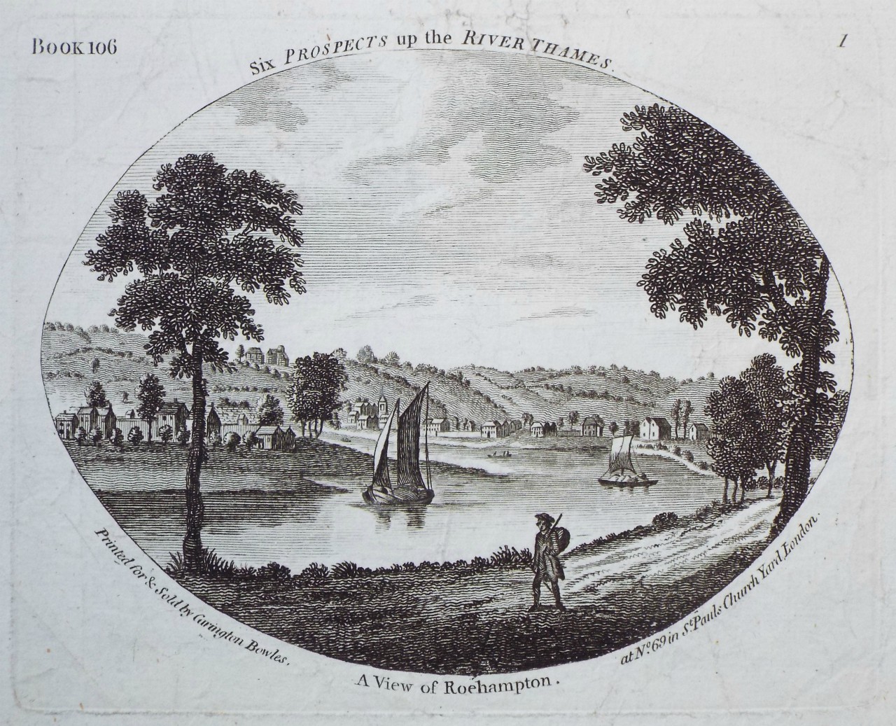 Print - Six Prospects of the River Thames 
A View of Roehampton.