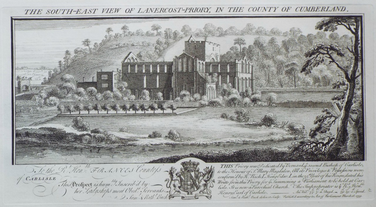 Print - The South-East View of Lanercost-Priory, in the County of Cumberland. - Buck