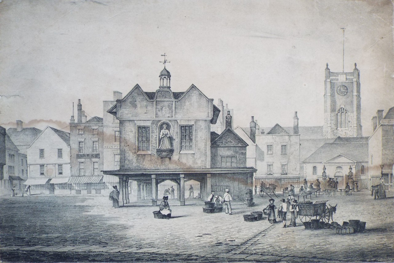 Lithograph - Kingston upon Thames Market House