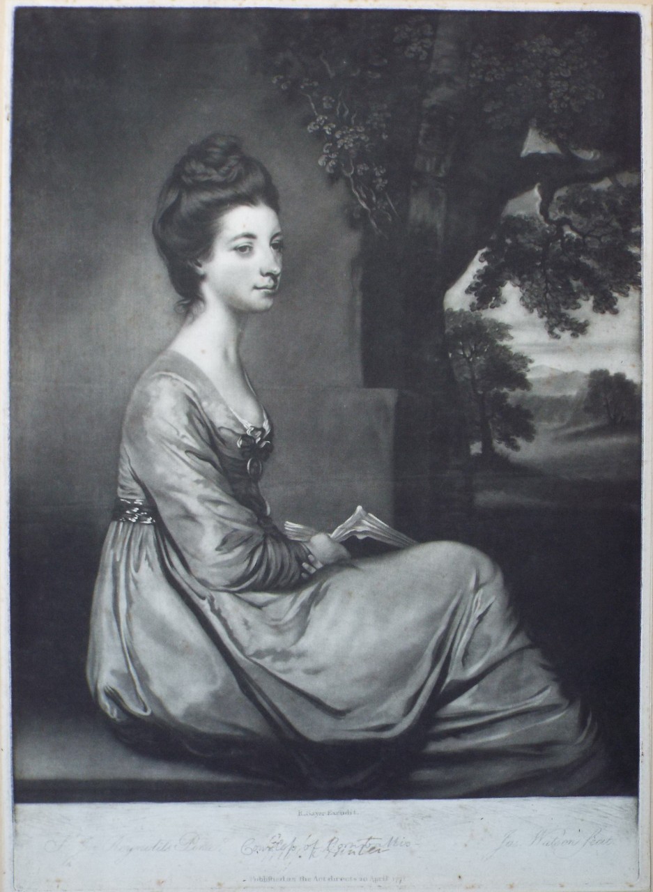 Mezzotint - Jemima Tulikens Cornwallis, Marchioness Cornwallis - Watson
