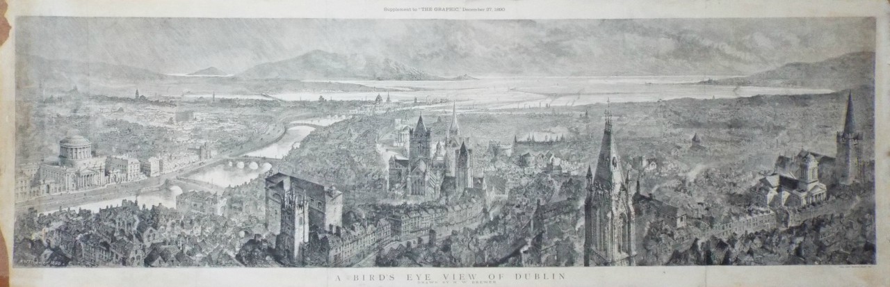 Wood - A Bird's Eye View of Dublin drawn by H. W. Brewer. Supplement to 
