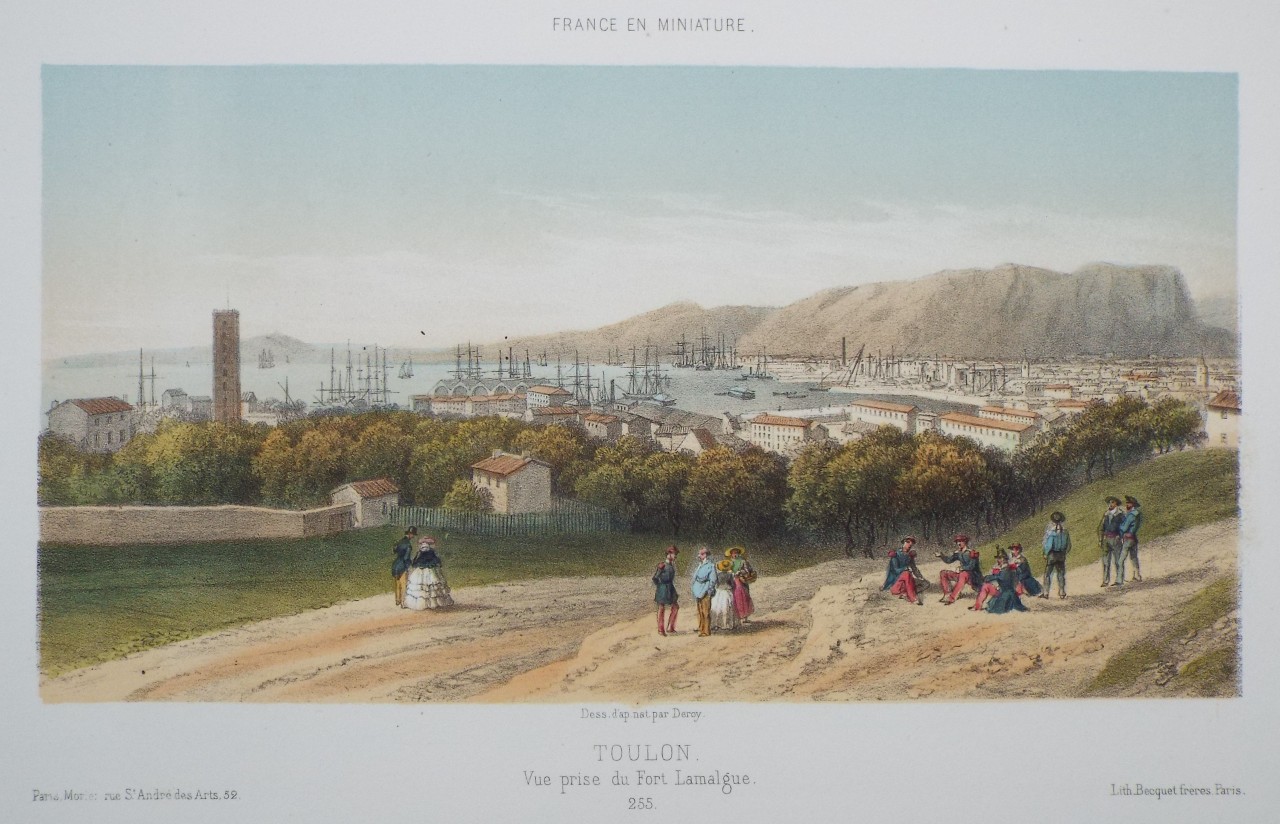 Lithograph - Toulon. Vue prise du Port Lamalgue. - 