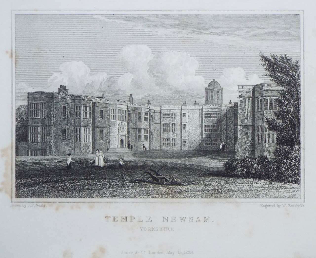 Print - Temple Newsam, Yorkshire. - Radclyffe