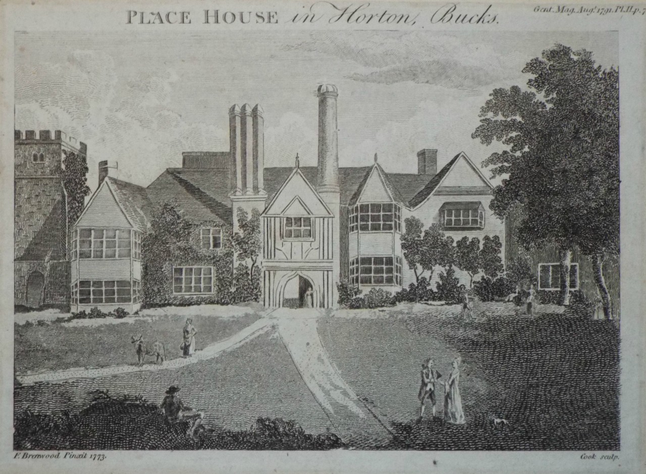 Print - Place House in Horton, Bucks. - 