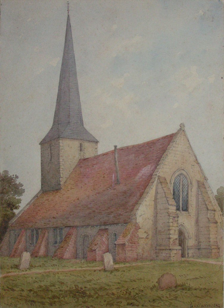 Watercolour - Playden Church, Sussex