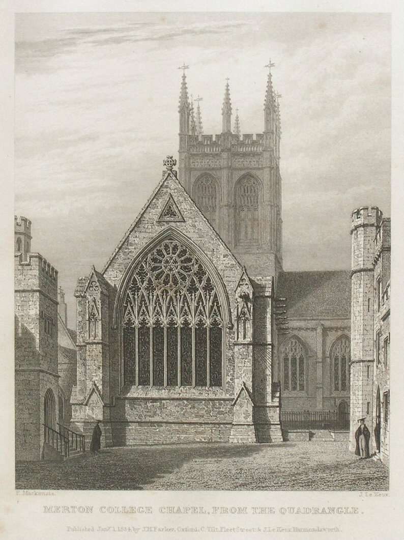 Print - Merton College Chapel, from the Quadrangle - Le