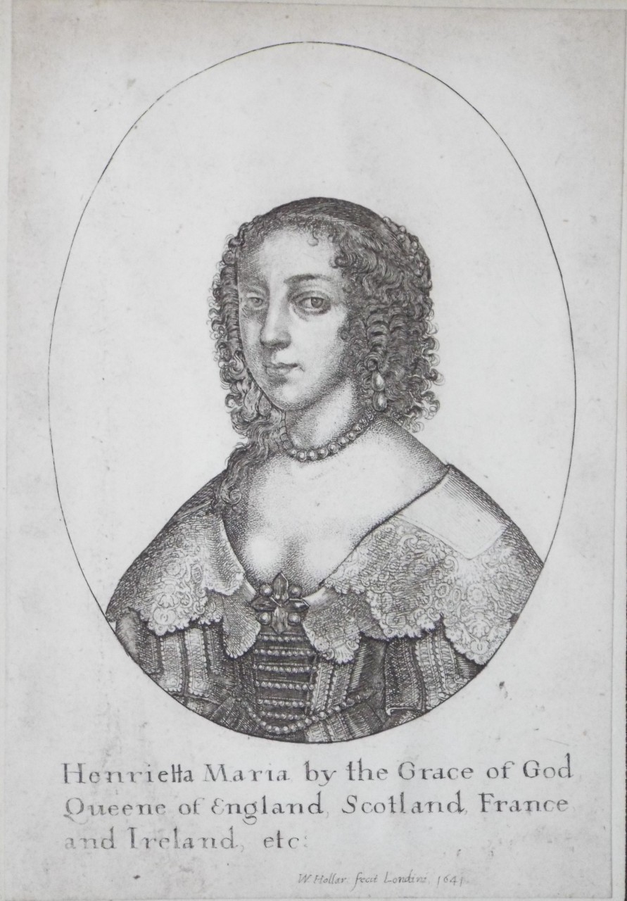Print - Henrietta Maria by the Grace of God Queene of England, Scotland, Freance and Ireland, etc. - Hollar