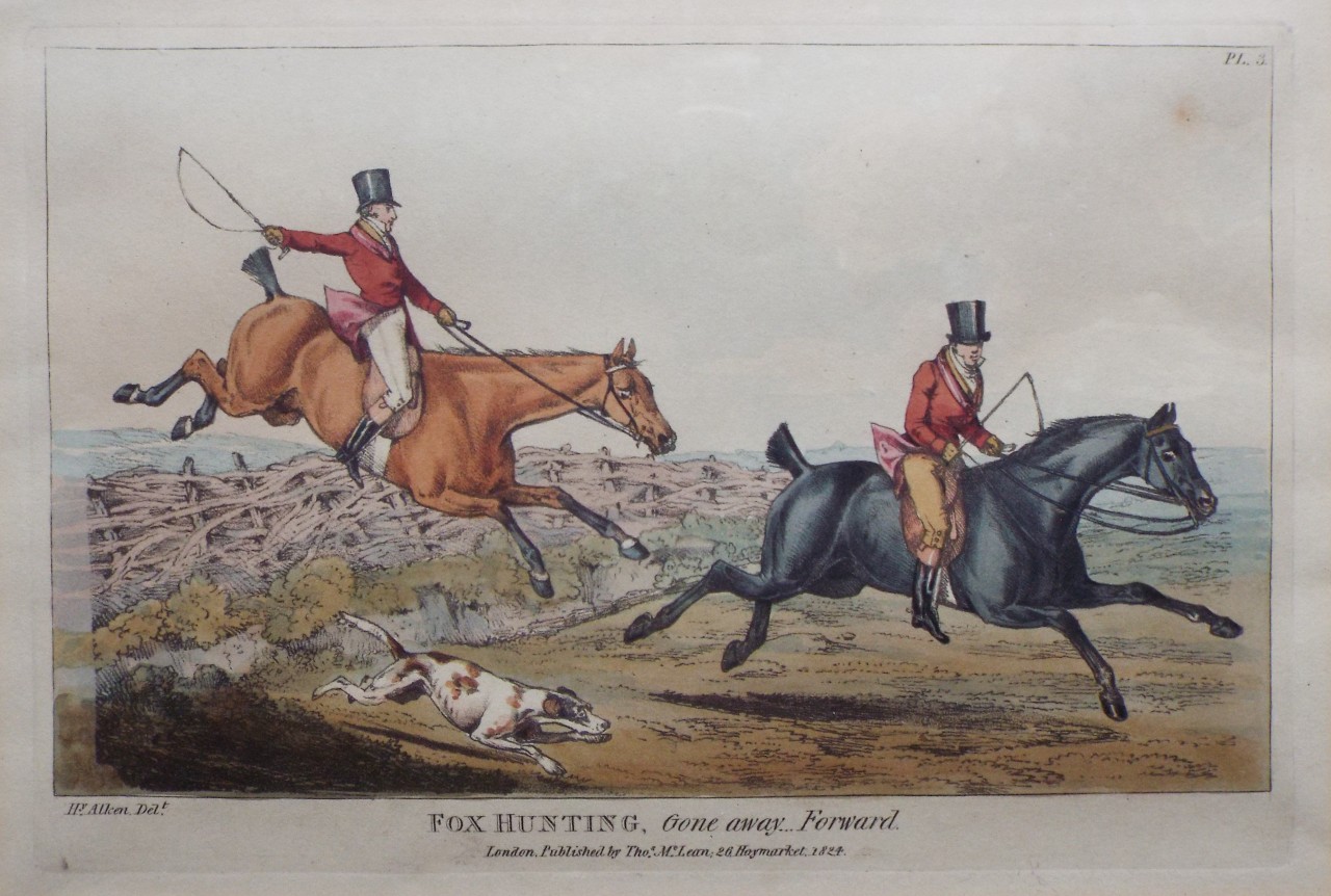 Soft-ground Etching - Fox Hunting. Pl.3. Gone Away... Forward. - Alken