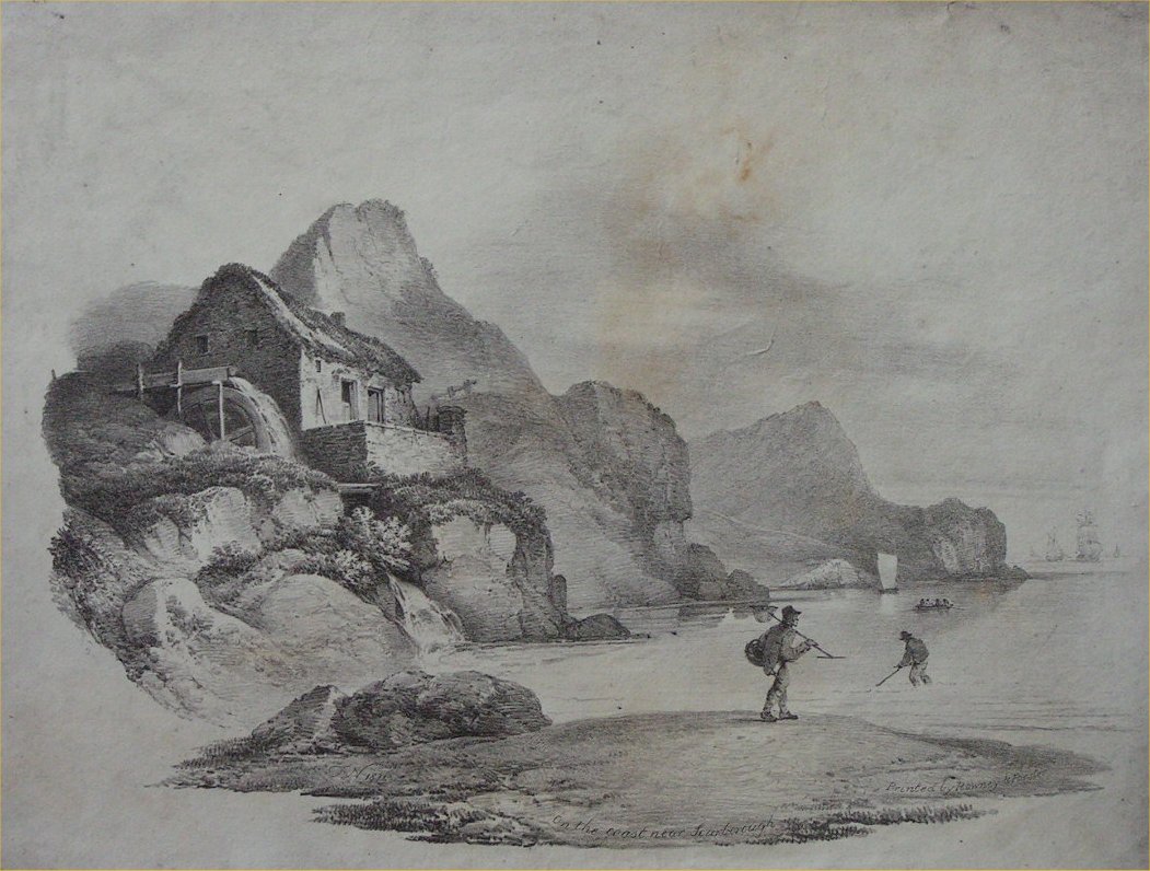 Lithograph - On the Coast near Scarborough