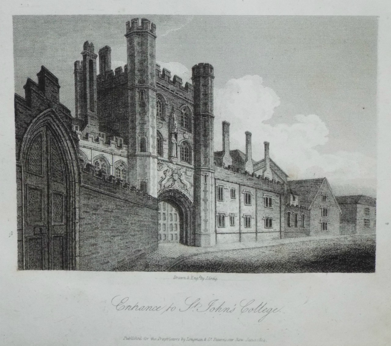 Print - Entrance to St. John's College. - Greig