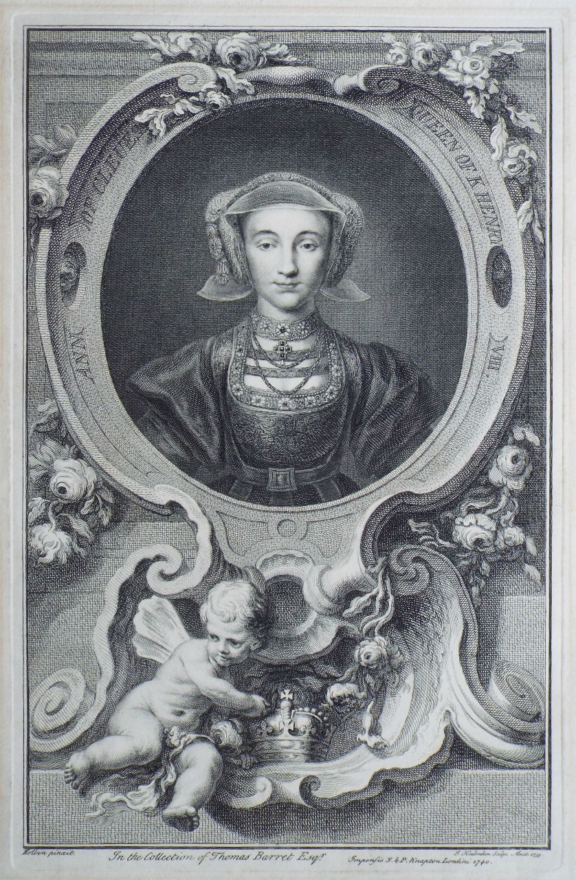 Print - Ann of Cleves Queen of Henry VIII. - Houbraken