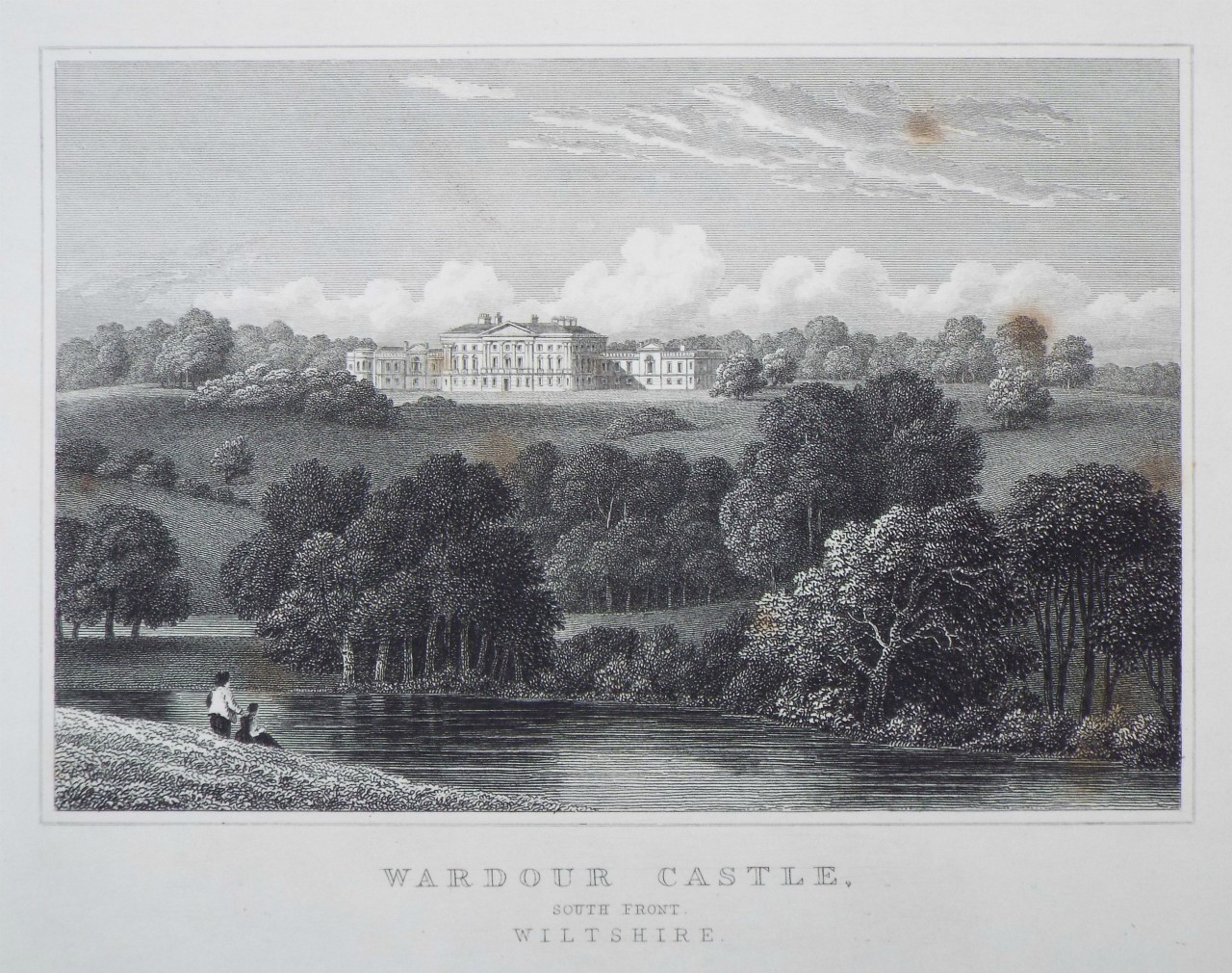 Print - Wardour Castle, South Front, Wiltshire. - Byrne