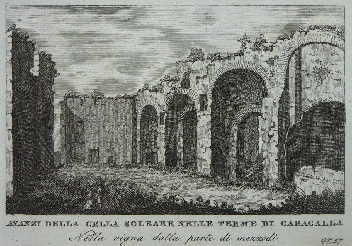 Print - Avanzi della Cella Soleare Nelle Terme di Caracalla Nella vigna parte di mezzodi