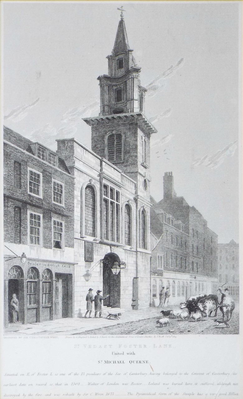 Print - St. Vedast Foster Lane, United with St. Michael Querne. - Rawle