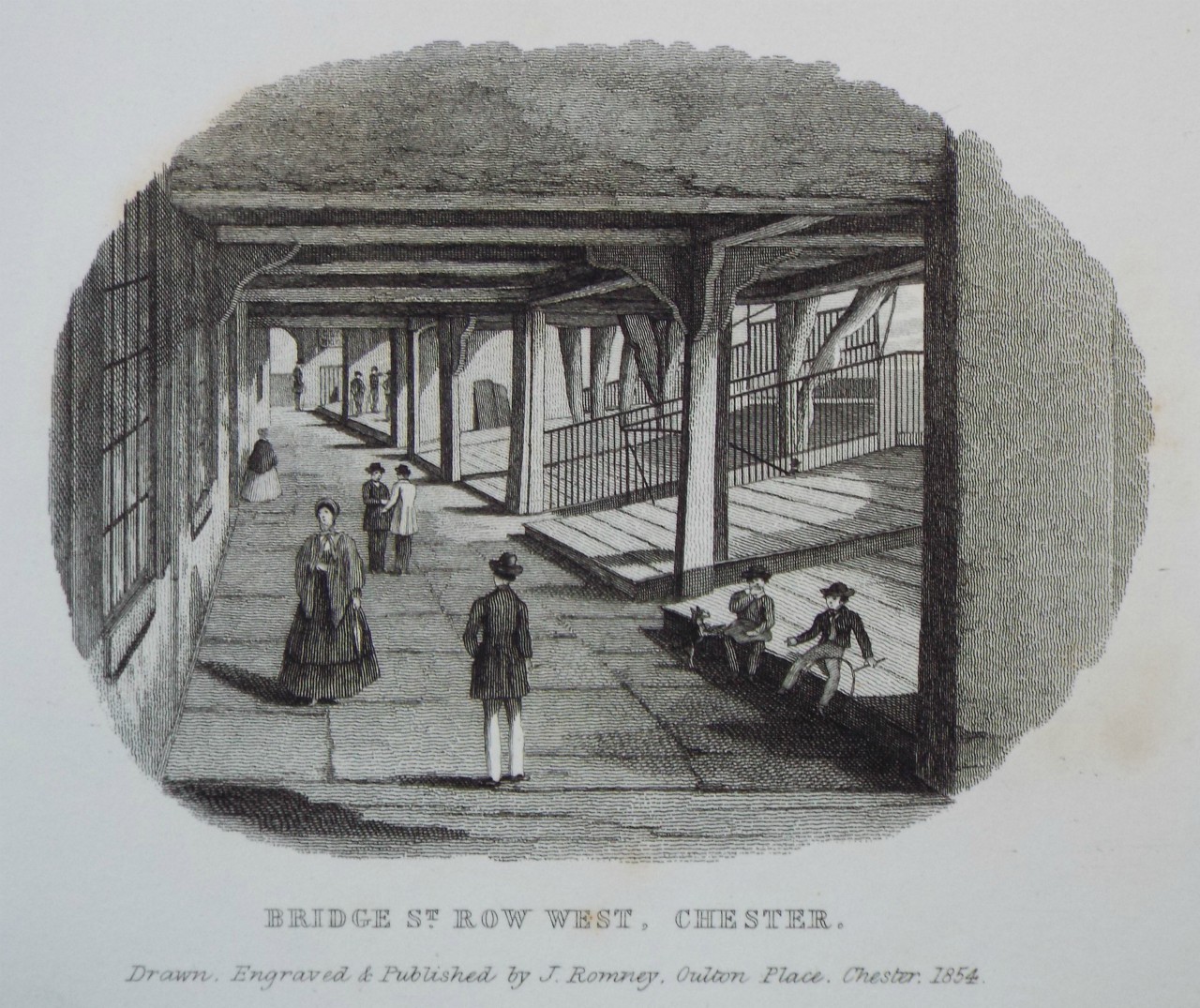 Print - Bridge St. Row West, Chester. - Romney