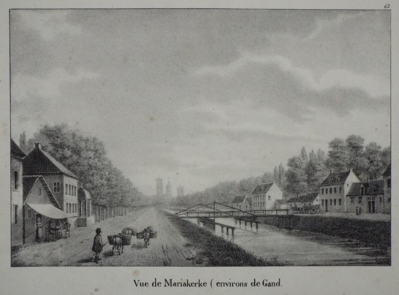 Lithograph - Vue de Mariakerke (environs de Gand.