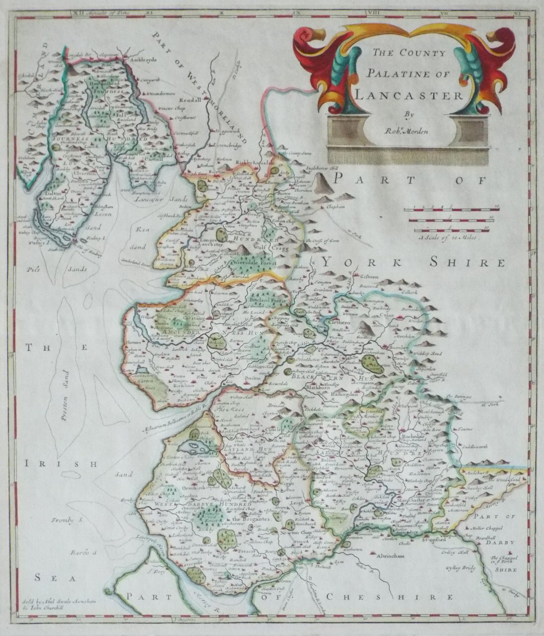 Map of Lancashire - Morden